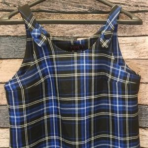 Blue Sleeveless Romper Dress